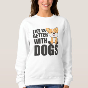 Livet är bättre med Hundar Sweet Corgi Hund Rosa T Shirt