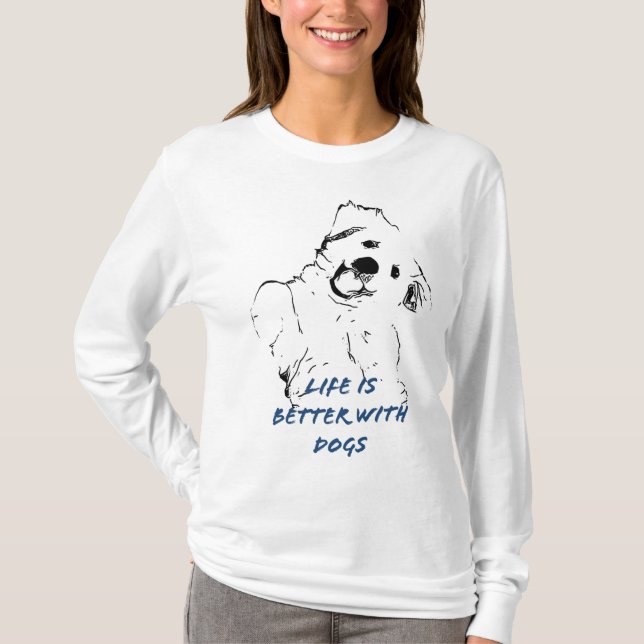 Livet är bättre med hundar t shirt (Framsida)