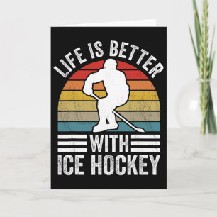 Livet är bättre med ishockey rolig ishockeyspelare kort