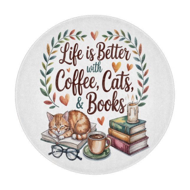 Livet är Bättre med Kaffe Katter Böcker (Framsidan)