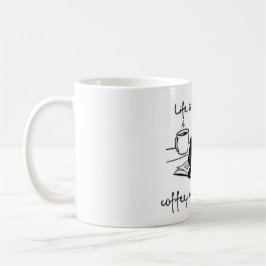 Livet är bättre med kaffe, katter och bokar! kaffemugg