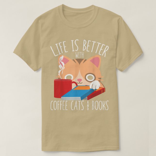 Livet är bättre med kaffe och Bokar Älskare B T Shirt (Design framsida)