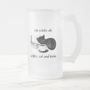 LIVET ÄR BÄTTRE MED KAFFE OCH BOKAR FROSTAT ÖLGLAS