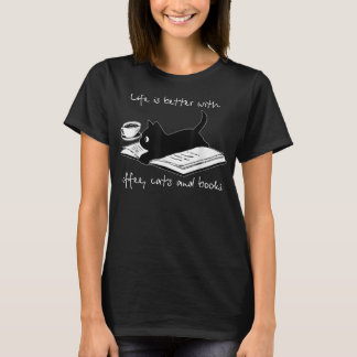 Livet är bättre med kaffe och Bokar T Shirt