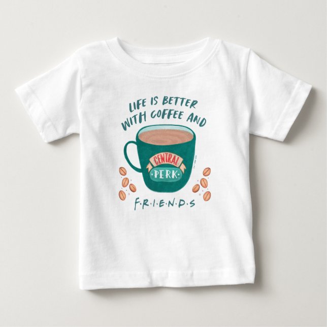 Livet är bättre med kaffe och VÄNNER™ T Shirt (Framsida)