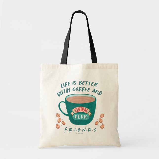 Livet är bättre med kaffe och VÄNNER™ Tygkasse (Framsidan)
