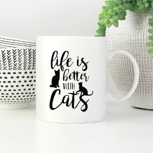 Livet är bättre med katter Katt Lover Kaffemugg