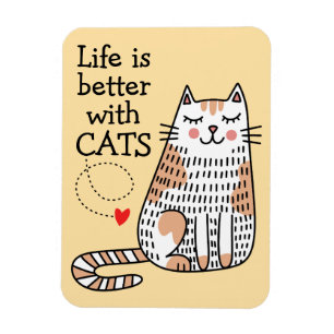 Livet Är Bättre Med Katter Klotter Magnet