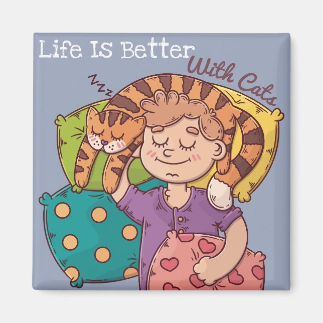Livet är bättre med katter Magnet (Framsidan)