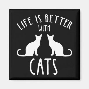Livet är bättre med katter magnet