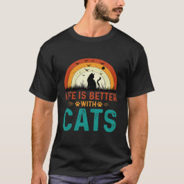 Livet är Bättre Med Katter – Söt Kattälskare T-Shi T Shirt