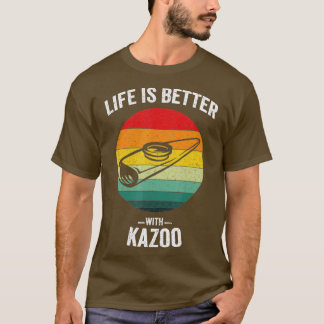 Livet är bättre med Kazoo Vintage Musical Instrume T Shirt