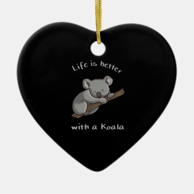 Livet är bättre med Koala Julgransprydnad Keramik (Framsidan)
