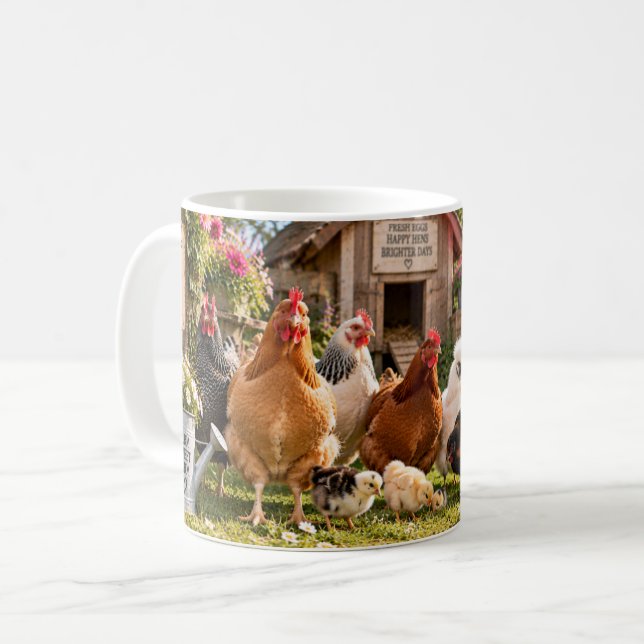 Livet Är Bättre Med Kycklingar Kaffemugg (Framsida vänster)