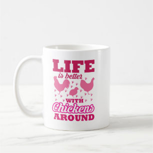 Livet är bättre med kycklingar runt, Rosa Kaffemugg