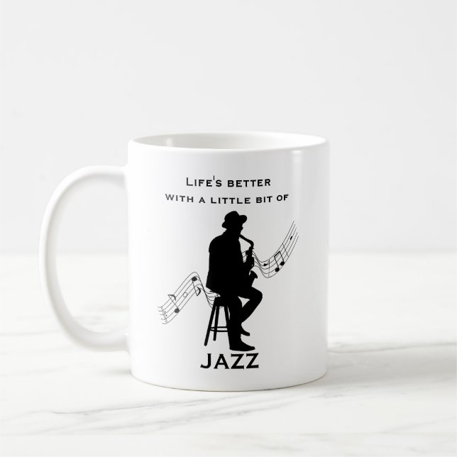 Livet är bättre med lite Jazz-Coola Kaffemugg (Vänster)