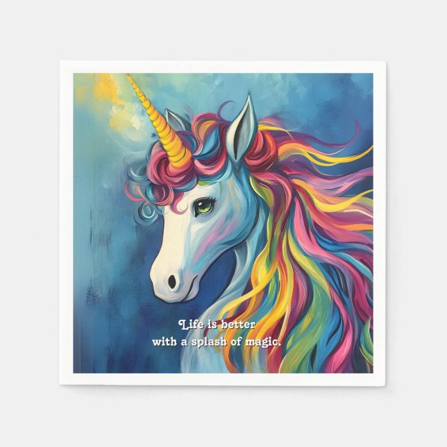 Livet är bättre med magiska stänk. pappersservett (Framsidan)
