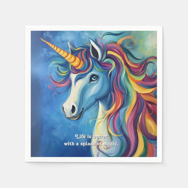 Livet är bättre med magiska stänk. pappersservett (Framsidan)