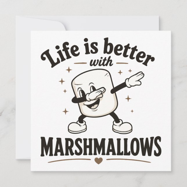 Livet är bättre med marshmallows inbjudningar (Framsida)