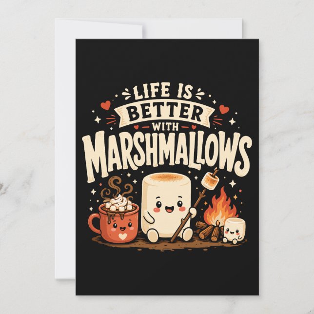 Livet är bättre med marshmallows inbjudningar (Framsida)