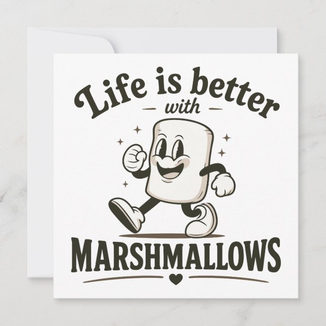 Livet är bättre med marshmallows inbjudningar (Framsida)