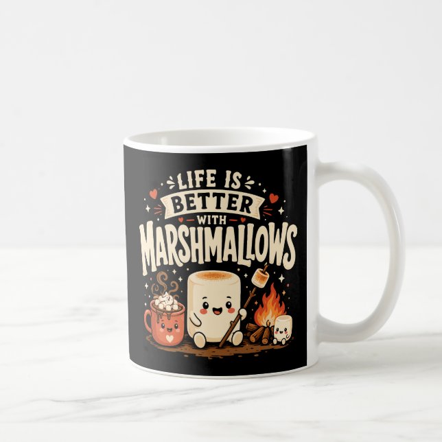 Livet är bättre med marshmallows kaffemugg (Höger)