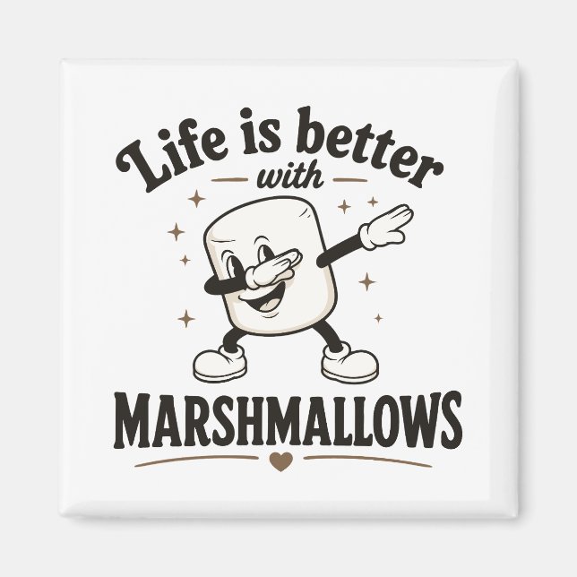 Livet är bättre med marshmallows magnet (Framsidan)