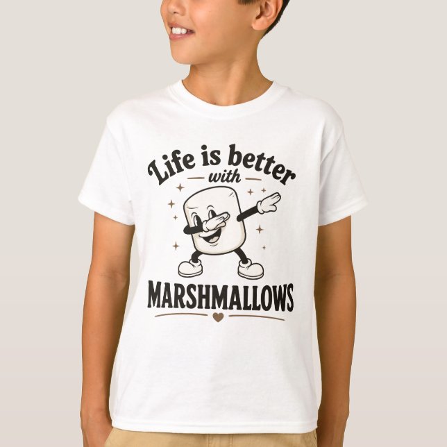 Livet är bättre med marshmallows t shirt (Framsida)