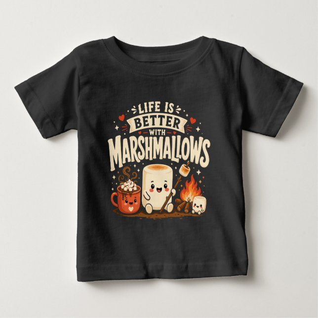 Livet är bättre med marshmallows t shirt (Framsida)