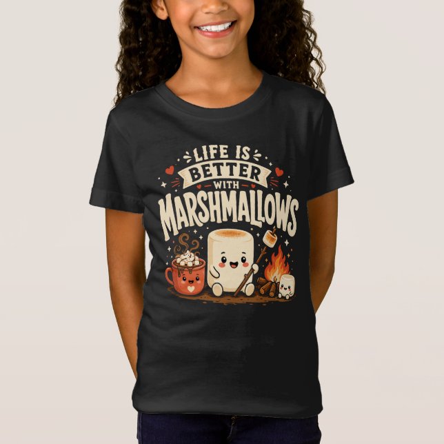 Livet är bättre med marshmallows t shirt (Framsida)