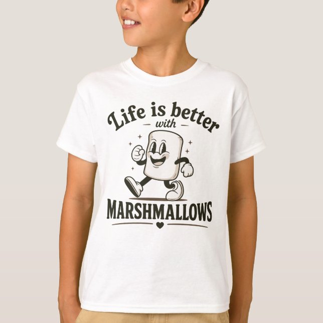 Livet är bättre med marshmallows t shirt (Framsida)