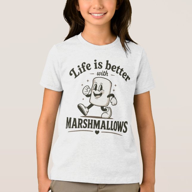 Livet är bättre med marshmallows t shirt (Framsida)
