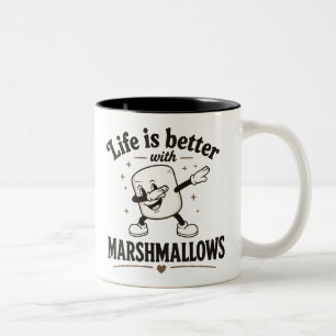 Livet är bättre med marshmallows Två-Tonad mugg