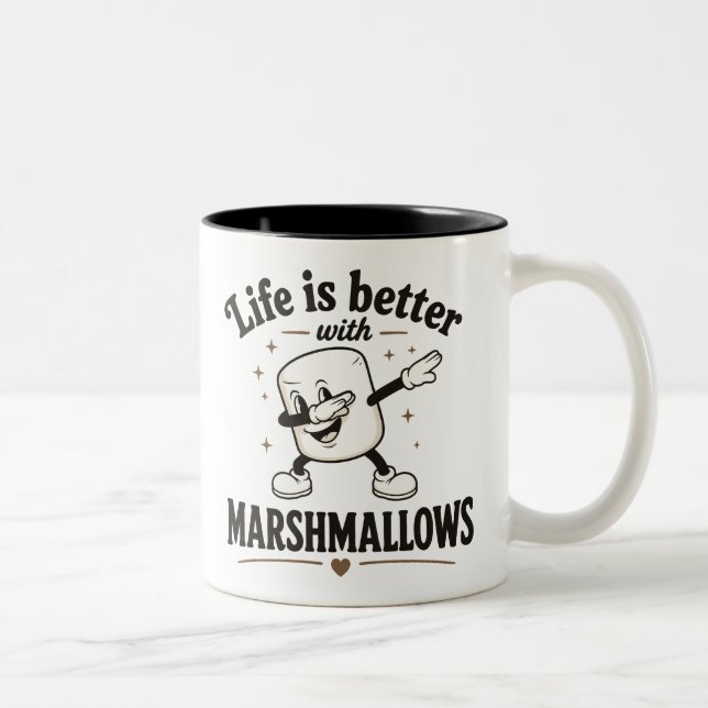 Livet är bättre med marshmallows Två-Tonad mugg (Höger)