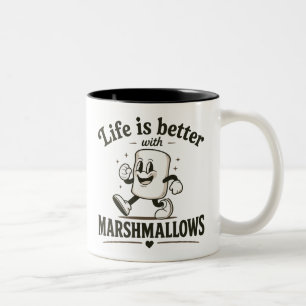 Livet är bättre med marshmallows Två-Tonad mugg