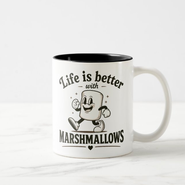 Livet är bättre med marshmallows Två-Tonad mugg (Höger)