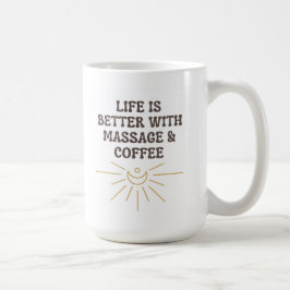 Livet är bättre med massage av kaffe Mugg/gift Kaffemugg