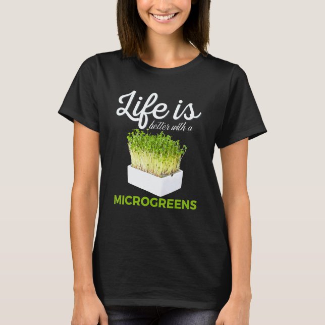 Livet Är Bättre Med Microgreens Vegan Grodd Tee (Framsida)