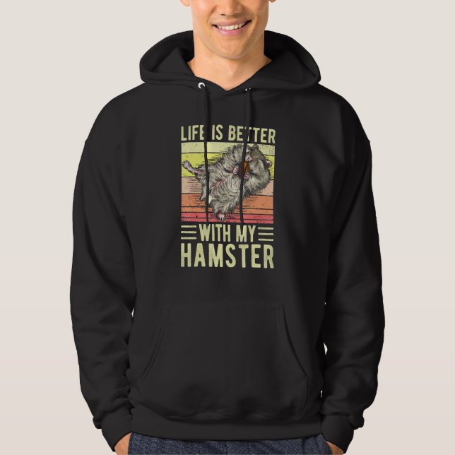 Livet är bättre med min Hamster Kärlek min Hammy Hoodie (Framsida)
