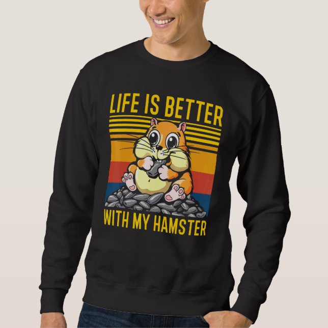 Livet Är Bättre Med Min Hamster Wheek Squad Kläder Lång Ärmad Tröja (Framsida)