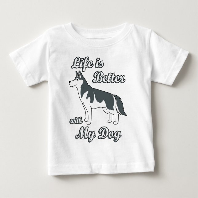 Livet är bättre med min hund t shirt (Framsida)