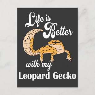 Livet är bättre med min Leopard Gecko Vykort