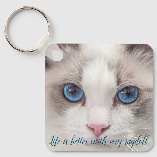 Livet är bättre med min Ragdoll Keychain Nyckelring (Framsida)