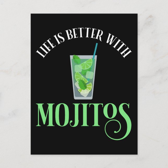 Livet är bättre med mojitos vykort (Framsida)