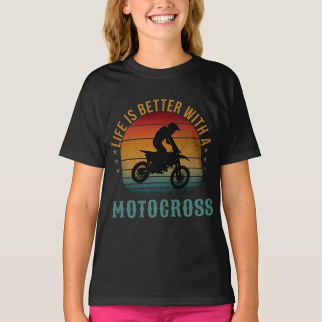 LIVET ÄR BÄTTRE MED MOTOCROS T-Shirt (Framsida)