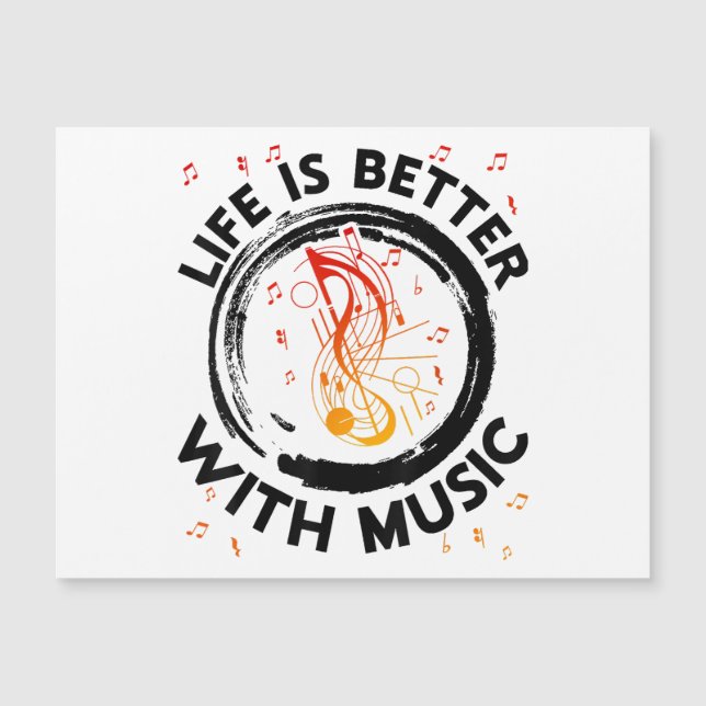 Livet är bättre med Musik noter Musician Music Lov (Framsida)