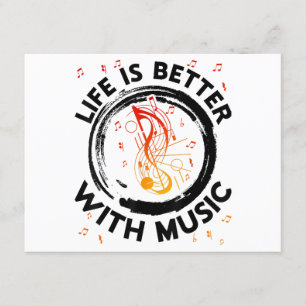 Livet är bättre med Musik noter Musician Music Lov Tilläggskort