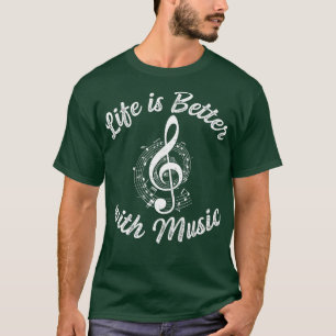 Livet är bättre med Musik noter på Flickor Music T Shirt