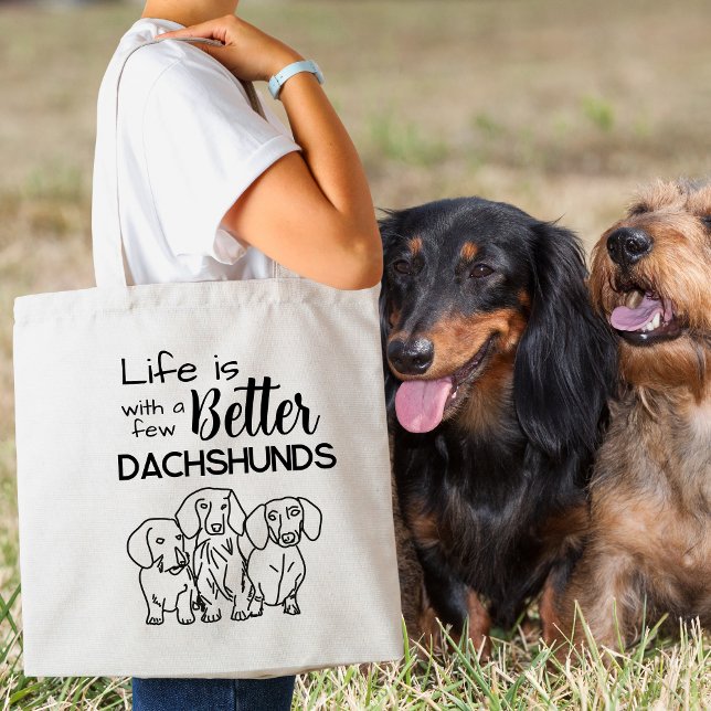 Livet är bättre med några Dachshunds-dockor Tygkasse (Life is better with a few Dachshunds doodle Tote Bag
)