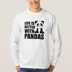 Livet är bättre med Pandas Cute Panda Colorful T Shirt